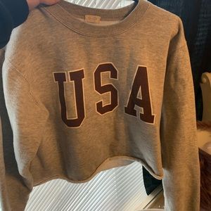 PacSun cropped USA crew neck